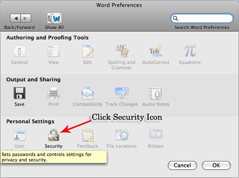 microsoft word 2008 for mac password protecting a folder